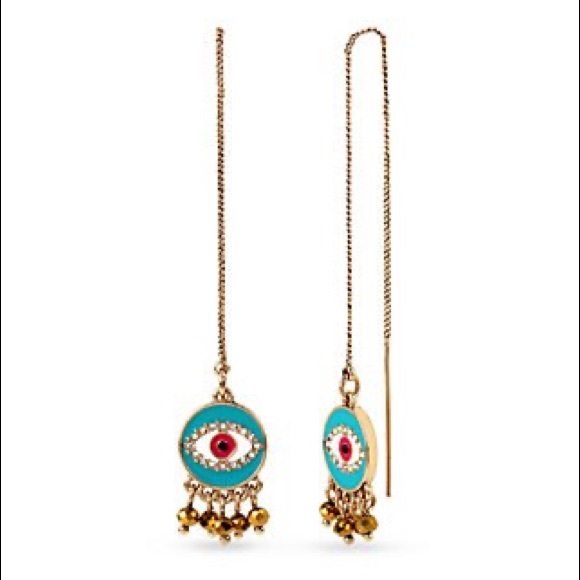 Betsey Johnson Jewelry - NWT Betsey Johnson Long Dangly Evil Eye 🧿Earrings